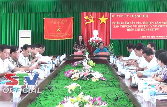  Ban dân vận Tỉnh ủy Sóc Trăng giám sát việc lãnh đạo, chỉ đạo thực hiện đổi mới công tác dân vận tại huyện Thạnh Trị