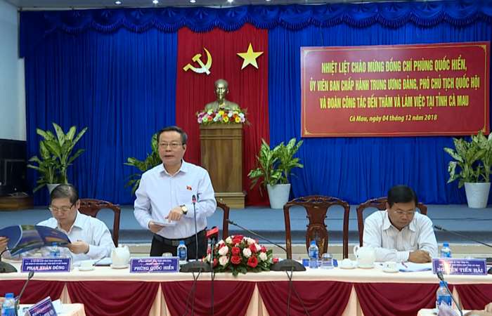 Đoàn công tác của Quốc hội làm việc tại Cà Mau