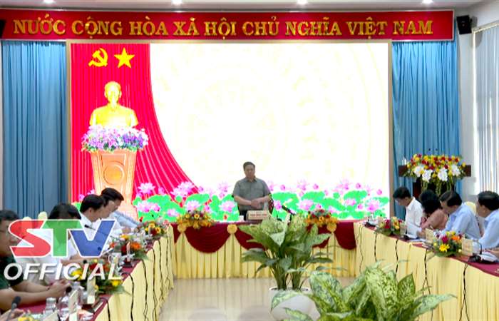 Thủ tướng Chính phủ Phạm Minh Chính và các Bộ, Ngành Trung ương làm việc với Ban Chấp hành Đảng bộ tỉnh Sóc Trăng 