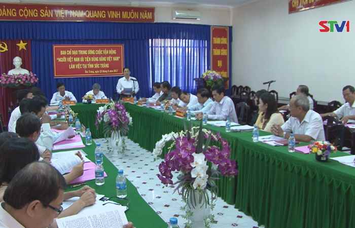 Ban chỉ đạo cuộc vận động Người Việt Nam ưu tiên dùng hàng Việt Nam Trung ương làm việc tại Sóc Trăng