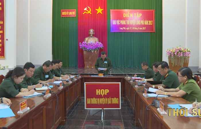 Ban chỉ đạo diễn tập khu vực phòng thủ tỉnh Sóc Trăng tổ chức diễn tập tại huyện Long Phú