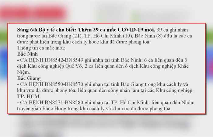 Bản tin chung tay phòng, chống dịch Covid - 19 (06-06-2021)