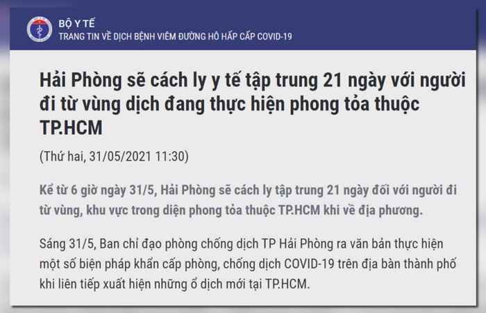 Bản tin chung tay phòng, chống dịch Covid - 19 ( 31-05-2021)