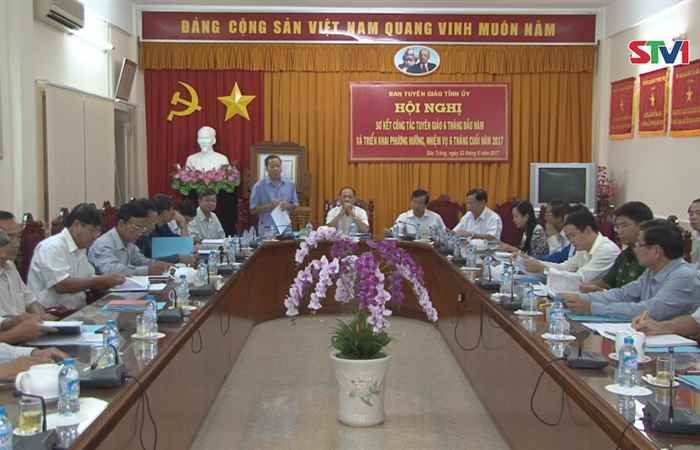 Ban Tuyên giáo Tỉnh ủy Sóc Trăng sơ kết 6 tháng năm 2017