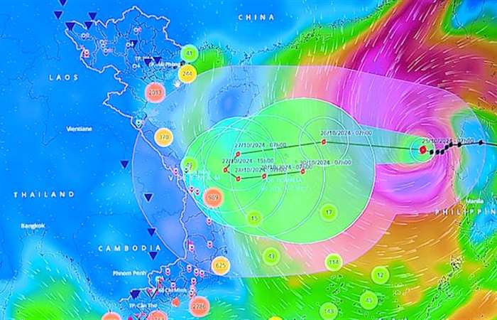 Bão Trà Mi có thể chuyển hướng khi đến gần bờ