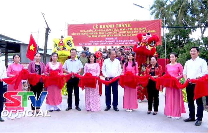 Châu Thành: Cầu Bà Ngẫu tại xã Phú Tâm khánh thành đưa vào sử dụng  