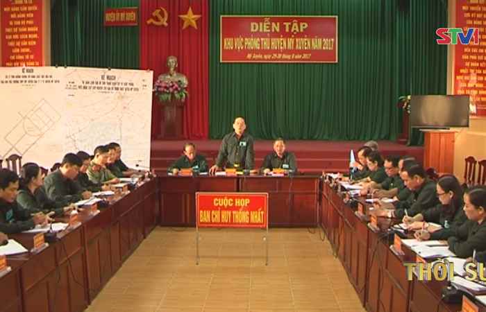 Diễn tập thử khu vực phòng thủ huyện Mỹ Xuyên năm 2017
