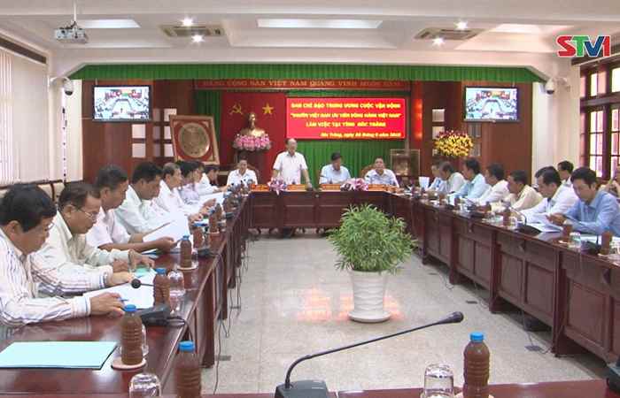 Đoàn kiểm tra Ban chỉ đạo Trung ương Cuộc vận động "Người Việt Nam ưu tiên dùng hàng Việt Nam" làm việc tại Sóc Trăng