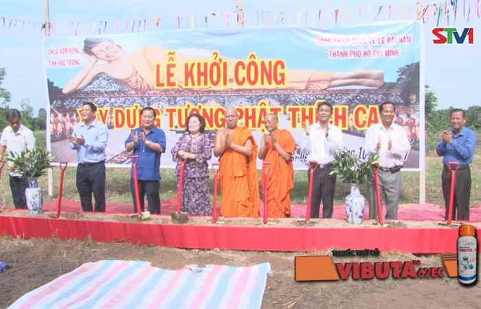 Lễ khởi công xây dựng công trình Tượng phật Thích Ca tại chùa Som Rong, Phường 5, TP Sóc Trăng