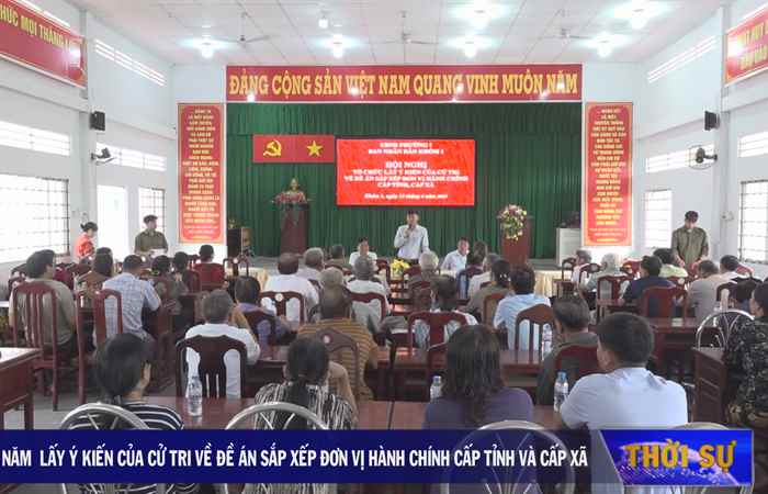 Ngã Năm lấy ý kiến của cử tri về Đề án sắp xếp đơn vị hành chính cấp tỉnh và cấp xã.