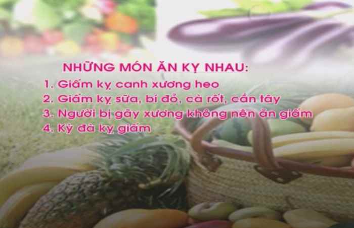 Những món ăn kỵ nhau - Giấm ghét kỳ đà 02-10-2017