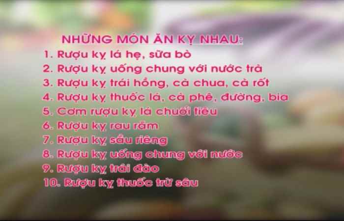 Những món ăn kỵ nhau 10-07-2017